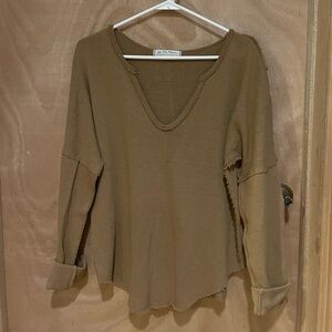 We The Free Camel Knit Shirt